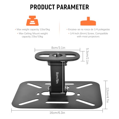 ZORBES® Desktop Projector Holder Stand Adjustable Wall Mount Bracket Carbon Steel Metal Universal Desk for Projectors 3 PCS ZORBES® Desktop Projector Holder Stand Adjustable Wall Mount Bracket Carbon Steel Metal Universal Desk for Projectors 3 PCS